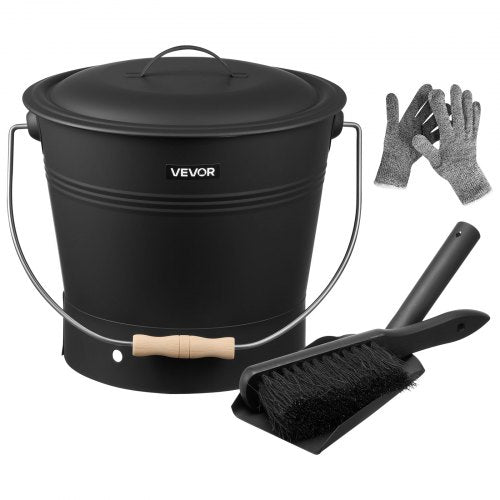 Pelenų kibiras VEVOR A01563BK, 9,8 l talpa