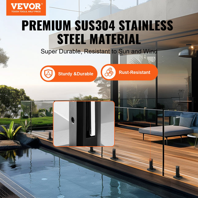 Stiklo laikikliai VEVOR SZBLJ01, 10 vnt., 8–12 mm stiklui