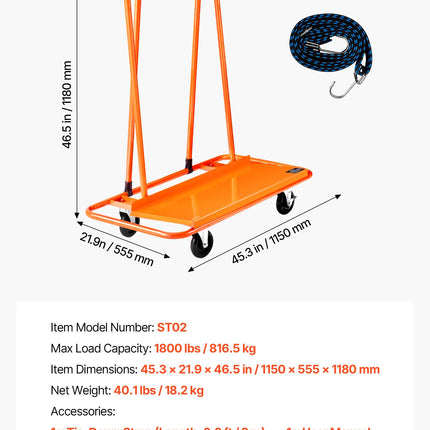 Gipso kartono plokščių vežimėlis VEVOR ST02, 816 kg keliamoji galia