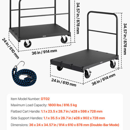 Gipso kartono plokščių vežimėlis VEVOR DT02, 816 kg keliamoji galia