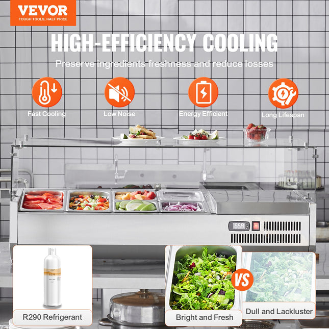 Šaldoma ingredientų vitrina VEVOR D48TW, 140 W