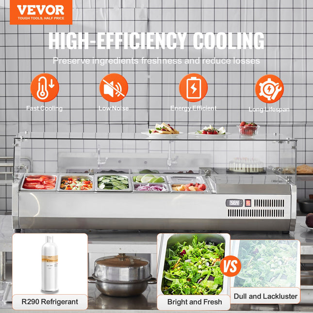 Šaldoma ingredientų vitrina VEVOR D55TW, 150 W