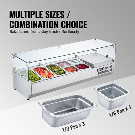Šaldoma ingredientų vitrina VEVOR D55TW, 150 W