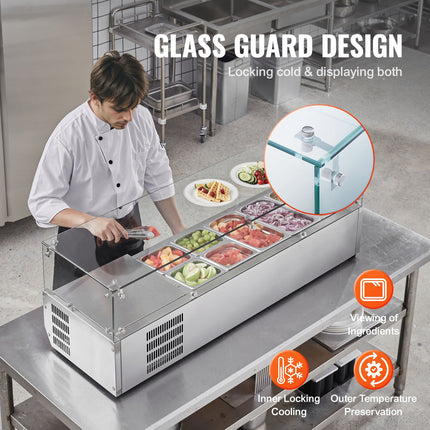 Šaldoma ingredientų vitrina VEVOR D55TW, 150 W