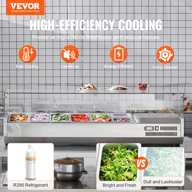 Šaldoma ingredientų vitrina VEVOR D60TW, 155 W