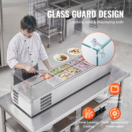 Šaldoma ingredientų vitrina VEVOR D60TW, 155 W