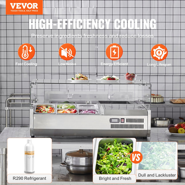 Šaldoma ingredientų vitrina VEVOR D40TW, 140 W