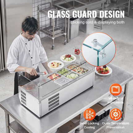 Šaldoma ingredientų vitrina VEVOR D40TW, 140 W