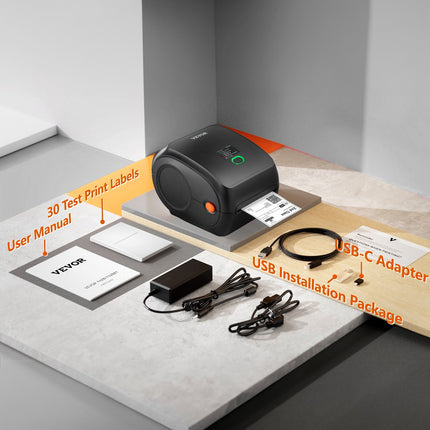 Terminis lipdukų spausdintuvas VEVOR 300DPI, Bluetooth