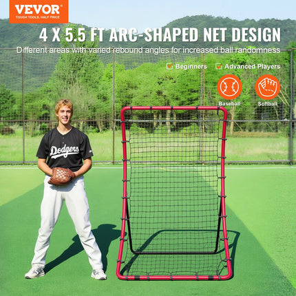 Beisbolo ir softbolo atšokimo tinklas VEVOR XH-4*5.5ft, 122 x 168 cm