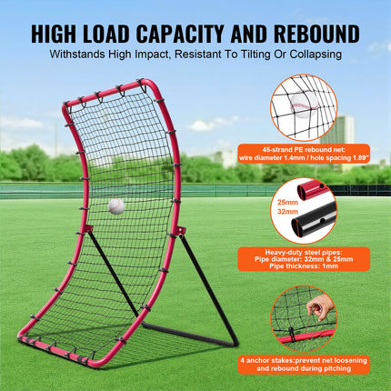 Beisbolo ir softbolo atšokimo tinklas VEVOR XH-4*5.5ft, 122 x 168 cm