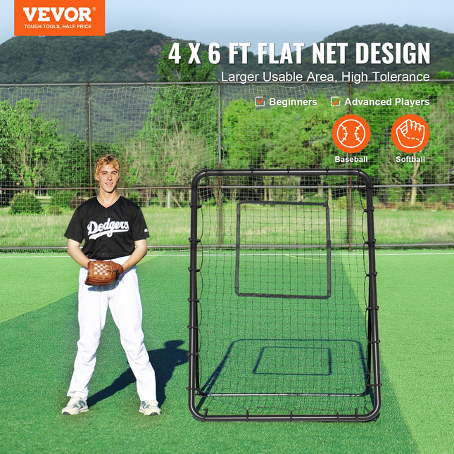 Beisbolo ir minkštasvydžio treniruočių tinklas VEVOR XH-6x4ft, 122 x 183 cm