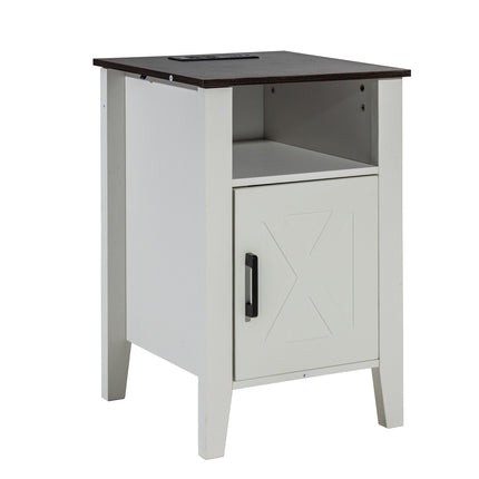 Šoniniai staliukai VEVOR SS-2402-BW, 2 vnt. komplektas su USB jungtimis