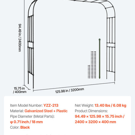 Sodo arka VEVOR YZZ-213, 2,4 x 3,2 m