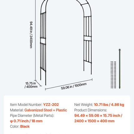 Sodo arka VEVOR YZZ-202, 2,4 x 1,5 m