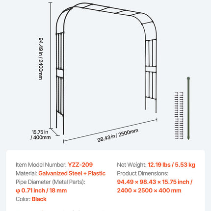 Sodo arka VEVOR YZZ-209, 2,4 x 2,5 m