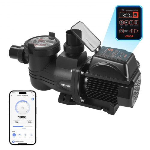 Kintamo greičio baseino siurblys VEVOR HLVSP150QW, 1350 W