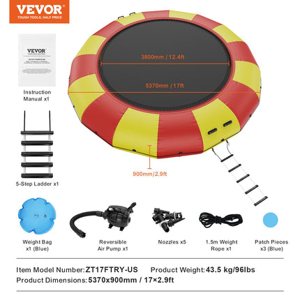 Pripučiamas vandens batutas VEVOR ZT17FTRY-US/EU, 5,37 m skersmens