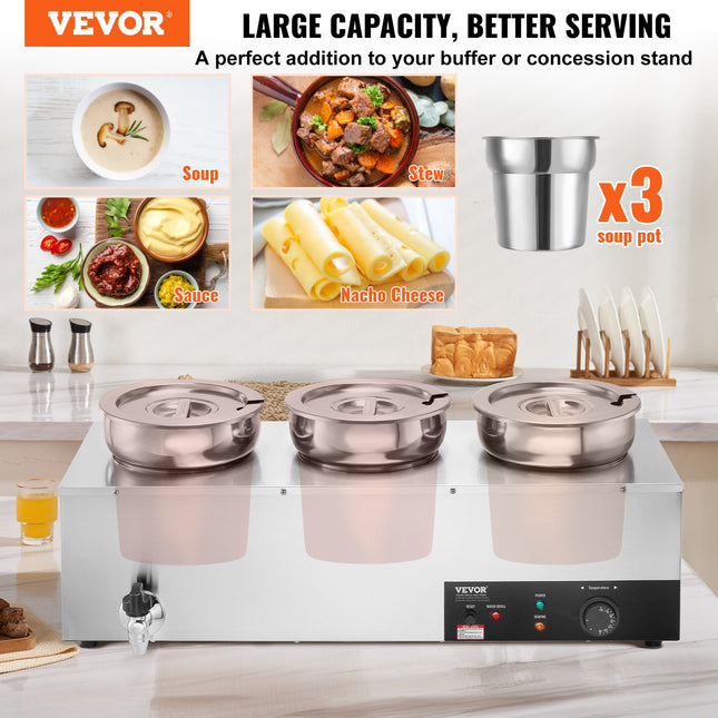 Elektrinis sriubos šildytuvas VEVOR SC-TT3-7L, 1200 W