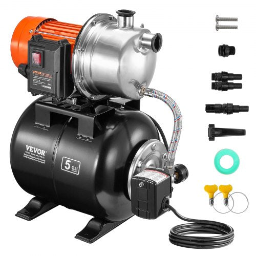 Vandens siurblys su hidroforu VEVOR FSGP1200Cinox-2, 1193W
