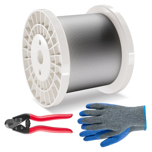 Plieninis trosas VEVOR S1/8-600, 182,3 m