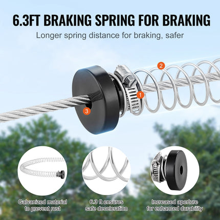 Trosinis nusileidimas (Zipline) VEVOR HL-120ft-005, 36,6 m