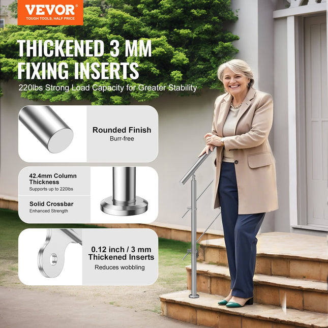 Lauko laiptų turėklai VEVOR SSH-1S-100-2, 100,1 cm ilgio