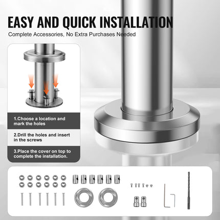 Lauko laiptų turėklai VEVOR SSH-1S-120-3, 120 cm ilgio