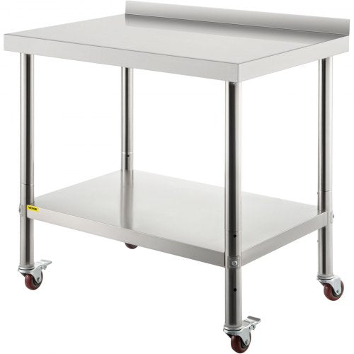Nerūdijančio plieno paruošimo stalas VEVOR VV-SSWT-BJL-2430, 200 kg apkrova