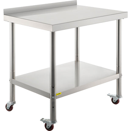 Nerūdijančio plieno paruošimo stalas VEVOR VV-SSWT-BJL-2436, 91x61 cm