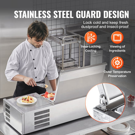 Šaldoma ingredientų vitrina VEVOR D40TW-G, 140 W