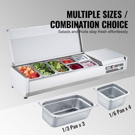Šaldoma ingredientų vitrina VEVOR D55TW-G, 150 W
