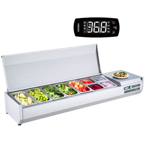 Šaldoma ingredientų vitrina VEVOR D71TW-G, 165 W