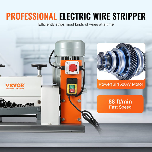 Automatinės laidų izoliacijos nuėmimo staklės VEVOR BXJDD1500, 1500 W