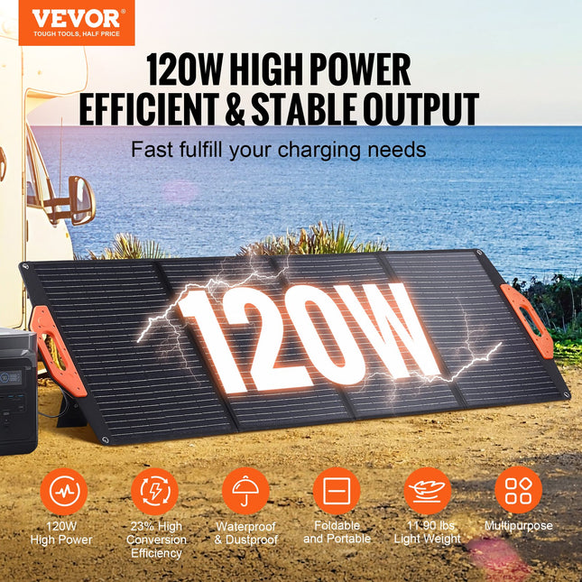 Nešiojama saulės baterija VEVOR S120, 120W