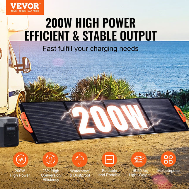 Nešiojama saulės baterija VEVOR S200, 200W