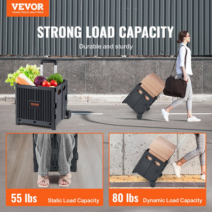 Sulankstomas transportavimo vežimėlis VEVOR 8821, 36 kg keliamoji galia
