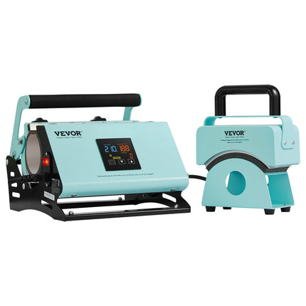 Termopresas puodeliams ir kepurėms VEVOR F1130, 2-in-1 funkcionalumas