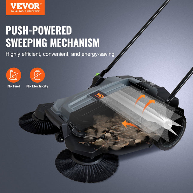 Mechaninė šlavimo mašina VEVOR S13-001A, 65 cm darbinis plotis