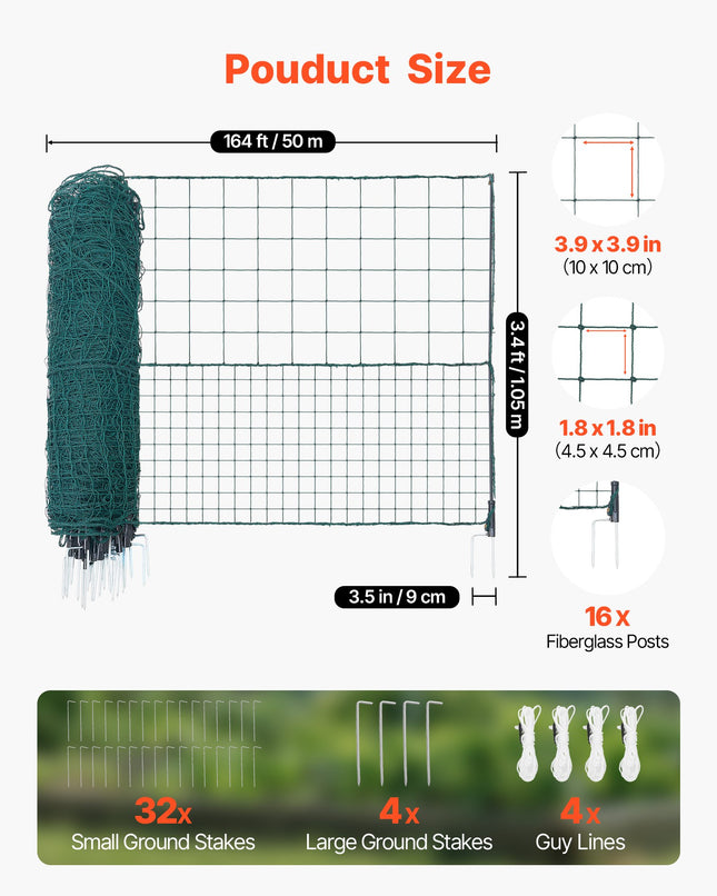 Laikina tvora VEVOR AL-FN-10550, 1,05 x 50 m
