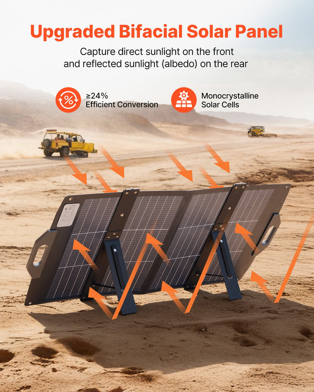 Sulankstoma saulės baterija VEVOR S100, 100W