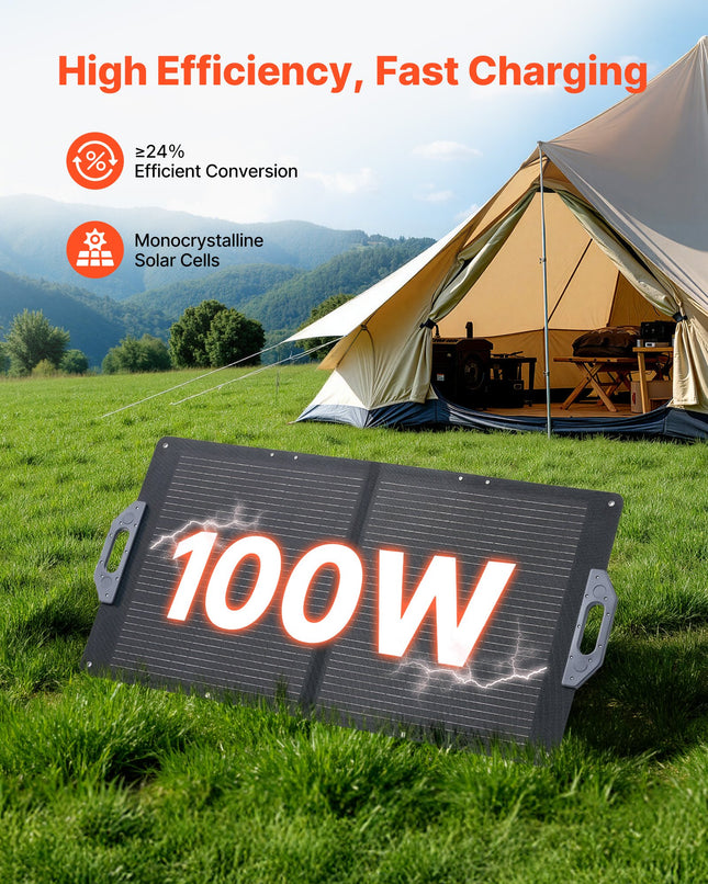 Sulankstoma saulės baterija VEVOR S100, 100W