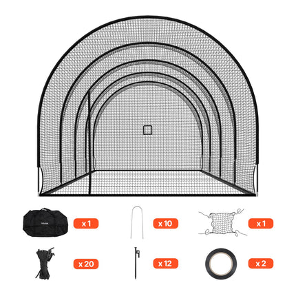 Beisbolo mušimo narvas VEVOR BL40121004S, 12,2 x 3,7 x 3,05 m