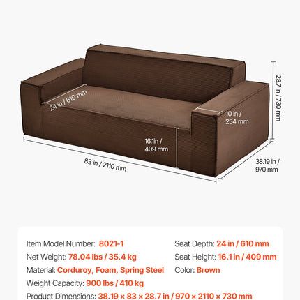 Moderni sofa VEVOR Jan-21, 2110 mm