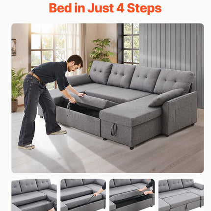 U formos sofa-lova VEVOR LW-0667-2T-11R-11L, 6 vietų su miegama funkcija