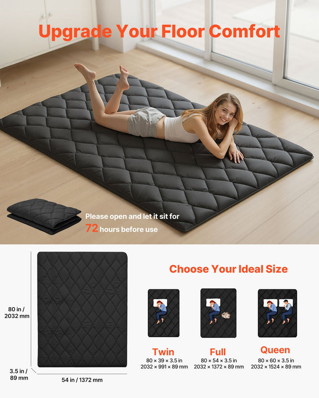 Japoniškas tatami čiužinys VEVOR KZ-006, 2032 x 1372 x 89 mm