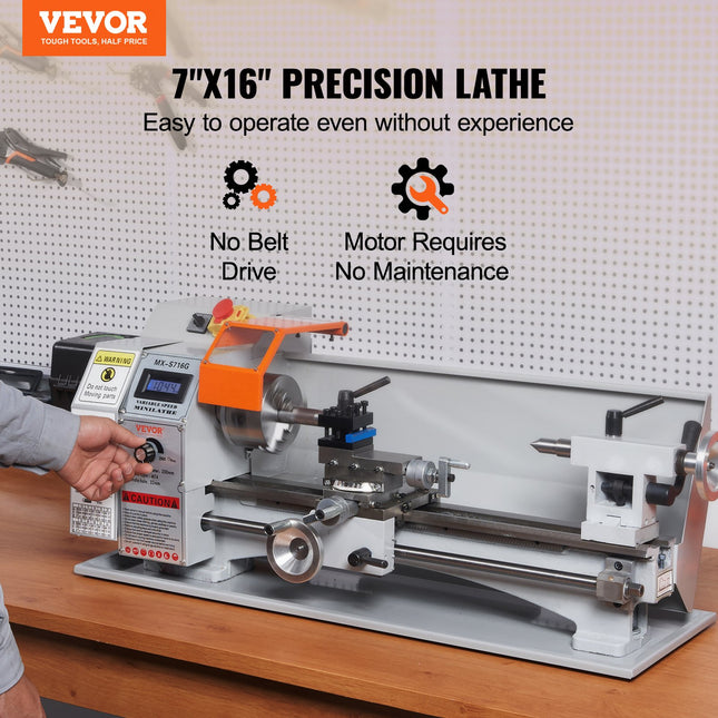 Mini metalo tekinimo staklės VEVOR MX-S716G, 800W