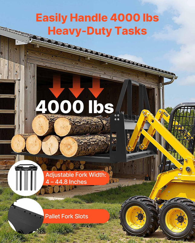 Padėklų šakės mini krautuvui VEVOR WBS-028, 1814 kg keliamoji galia