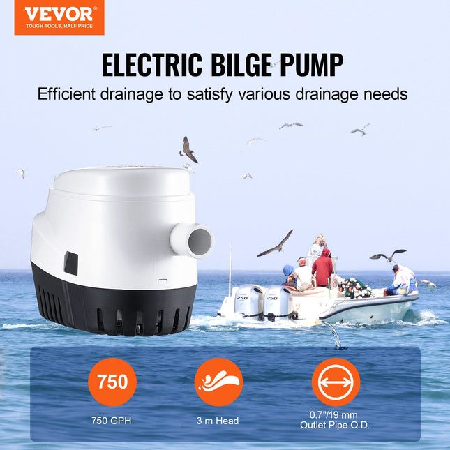 Automatinis triumo siurblys VEVOR NMBP11-G750-30-12, 750 GPH