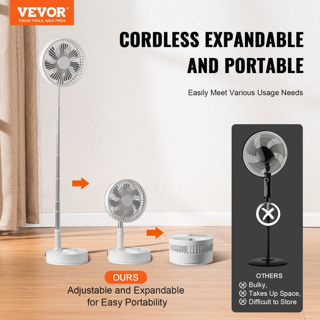 Sulankstomas pastatomas ventiliatorius VEVOR P1000, 7200 mAh